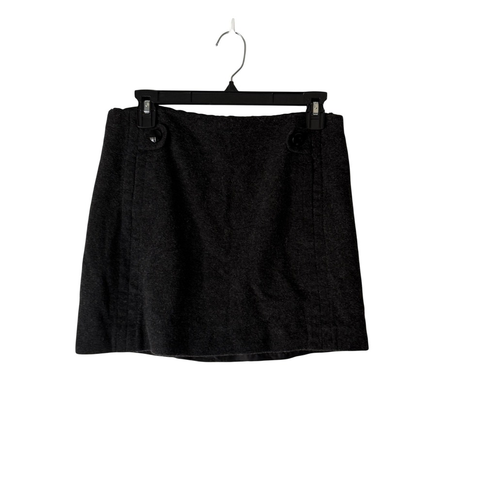 J. Crew Charcoal Gray Wool Blend A-Line Mini Skirt Size 2 Academia Twee Preppy